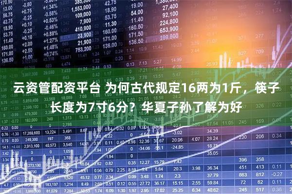 云资管配资平台 为何古代规定16两为1斤，筷子长度为7寸6分？华夏子孙了解为好